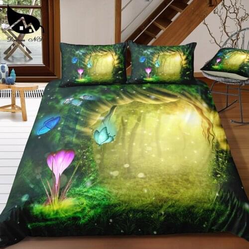 Dream NS 2/3PCS Bedding Set 100% Polyester Mysterious Forest Fairy Tales Dreamy Style Home Appliances Home Bedding Set