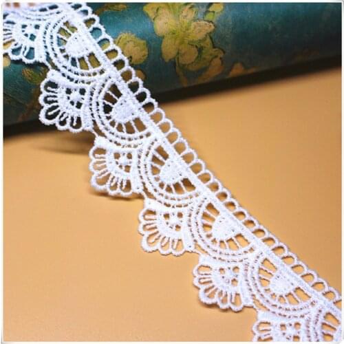 1Yards High Quality Lace Fabric Curtain Guipure 3.5cm Lace Embroidery Lace Ribbon Sewing Wedding Clothing Collar encajes QW14