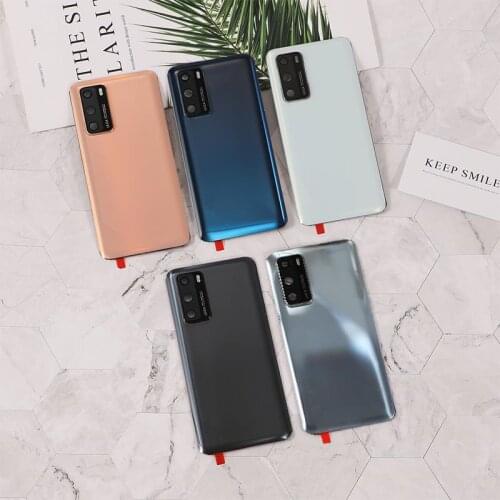 P 40 Battery Cover For Huawei P40 Housing Glass Repair Back Door Phone Rear Case + Logo Camera Lens Sticker