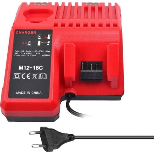 M12-18C Li-ion Battery Charger for Milwaukee 12 V 14.4V 18V C1418C 48-11-1815/1828/1840 M18 M14 M12 Lithium Battery