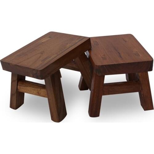 Solid Wood Childrens Solid Stool Child Adult Footstool Chair Cute Green Sofa Strong Non-slip Shoes Step Stool Cushion Stool