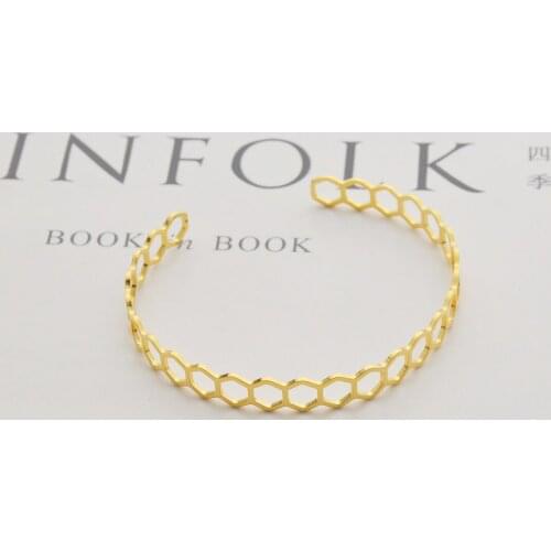 Acheerup Fashion Gold Stainless Steel Bangle For Women Classical Hollow Open Cuff Bracelets & Bangles Birthday Jewelry Gifts