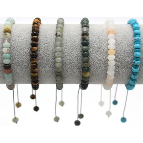 Men Bracelet Disc Shape Stone Friendship Bracelets Handmade Mens Beads Punk Bracelet Couples Bracelets Jewelry