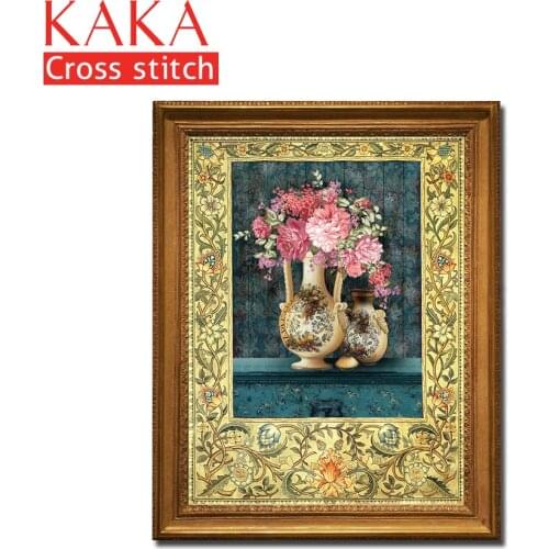 Cross stitch kits,Embroidery needlework sets with printed pattern,11CT-canvas for Home Decor Painting,Flowers Full NCKF019