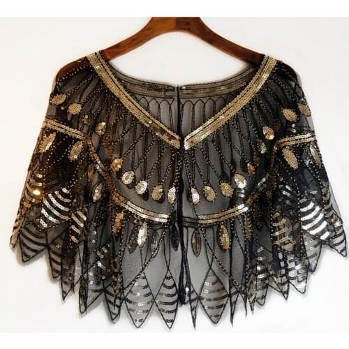 2019 Elegant Women Hollow Out Shawl Capes Europe and America Lady Sequins Wrap Bolero Accessories Coat Princess Tops Outwear 689
