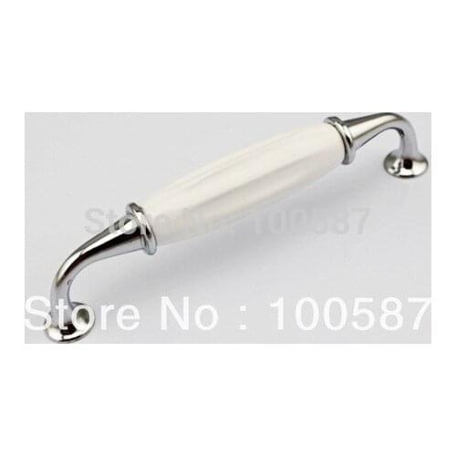 Light white contracted rural small ceramic handle drawer cabinet door cabinet handle (C.C:128 mm L:145mm)