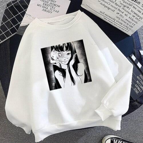 Harajuku Novelty style print horror comics Japan Warm Winter Ulzzang Tumblr women tops Casual long sleeve plus size Sweatshirt