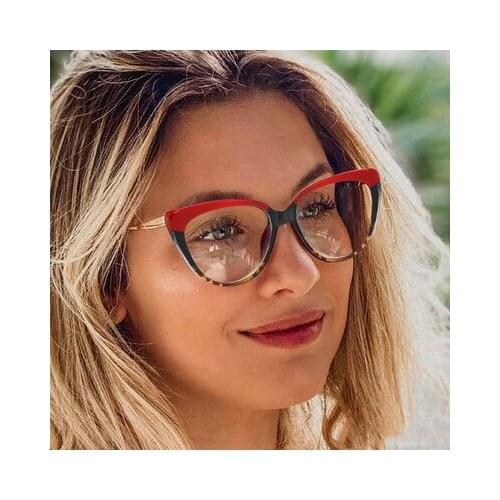TR90 Anti-blue Light Cat Eye Glasses Frame Spring Legs Men Women Optical Fashion Computer Eyeglasses