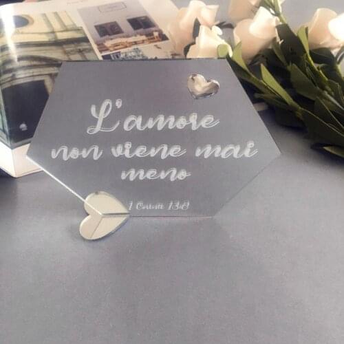 10pcs Laser Cut Mirror Silver Gold Table Invitation Card, Menu Card Acrylic Custom Seat Card
