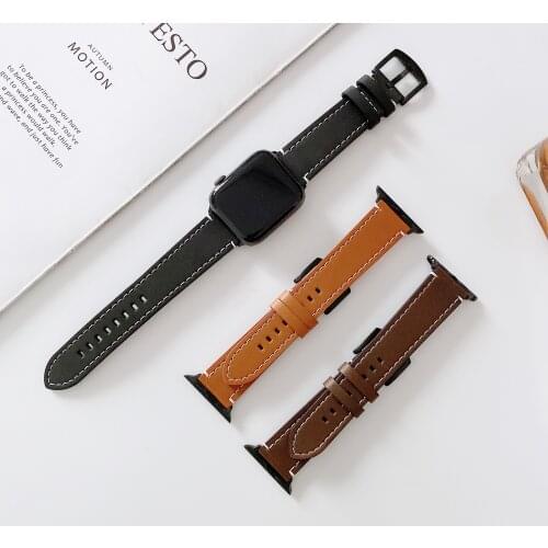 Newest Genuine Leather Watch strap for apple watch 1 2 3 4 5 iwatch band 38mm 42mm 40mm 44mm watchbands