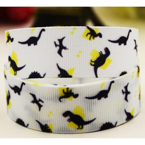 22mm 25mm 38mm 75mm dinosaur Cartoon pattern printed Grosgrain Ribbon party decoration 10 Yards X-03983