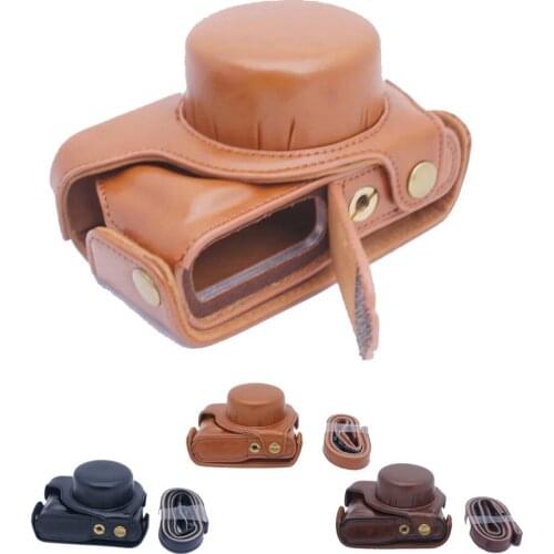 Luxury PU Leather Camera Bag For Panasonic Lumix GF7 GF8 GF9 GF10 Camera Case Take Out Battery Directly Case Cover Body