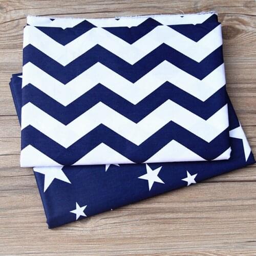 Star Printed Twill Cotton Fabric For Sewing Quilting Blue Tissue Baby Bed Sheets Sleepwear Children Dress Skirt Material50x160cm