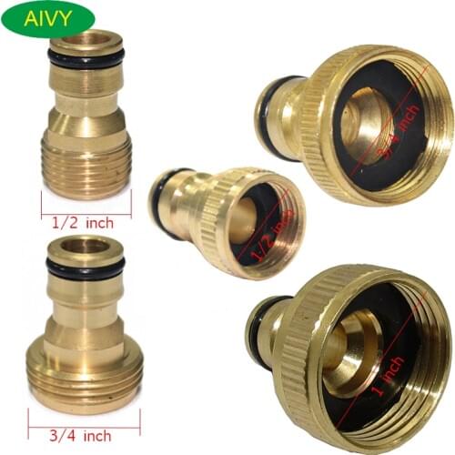 AIVY Soild Brass Thread Nipple Quick Connector Garden Irrigation Connector Faucet Nozzle Adapter Water Gun Washing Machine Joint