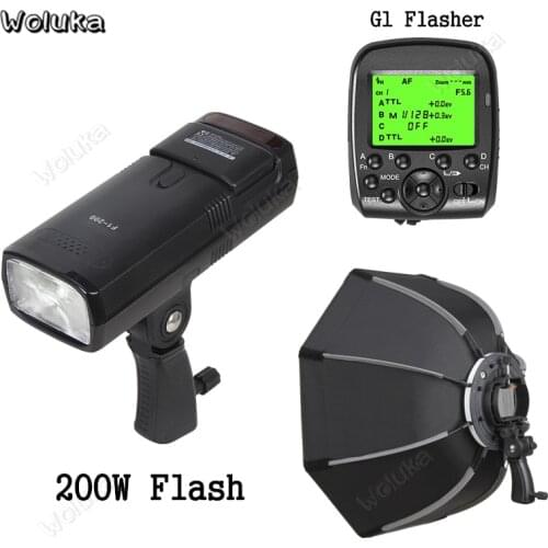 High Speed 200W Outdoor Flash TTL with G1 Trigger Octabox Battery Portable Studio Flash Photo For Outside Shooting CD50 T10