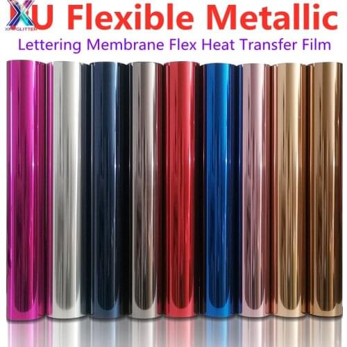 XFX HTV Cricut 25x100cm Multicolor Adhesive Craft Permanent Sticker Lettering Film Soft Metal Htv Vinyl for Tshirt Clothing Film