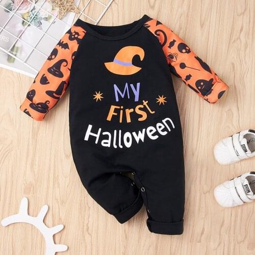 ZAFILLE My First Halloween Baby Clothes Unisex Hooded Pumpkin Ghost Babys Rompers Toddler Infant Baby Halloween Costume