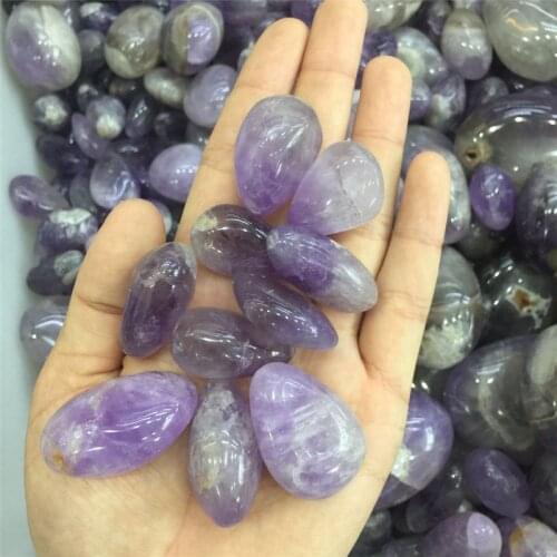 10pcs cute natural amethyst quartz tumbled stone play rock healing voilet crystal polished gemstones for meditation wholesale