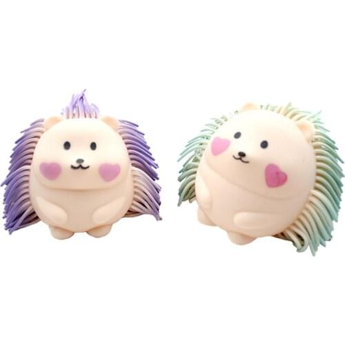 2Pcs April Foolss Day Toy Creative Squeezing Hedgehog Toy Prank Vent Toy for Adult Kids Rubber Stress Reliever Toy