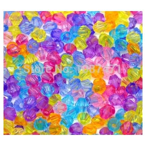 2000 pcs Mixed Bicone Acrylic Tiny Spacers Beads 4x4mm