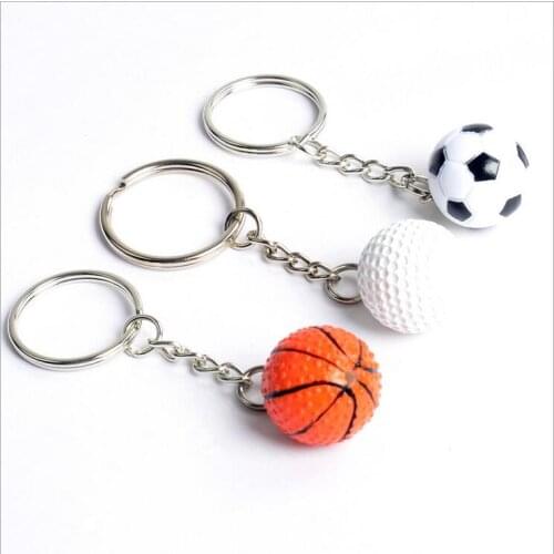 2017 golf soccer basketball keychain key ring high quality football keychain sleutelhanger llaveros hombre creative portachiavi