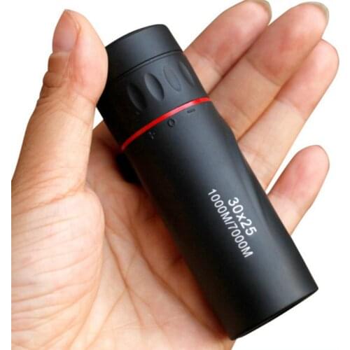 30x25 HD Optical Monocular Low Night Vision Waterproof Mini Portable Focus Telescope Zoomable 10X Scope for Travel Hunting