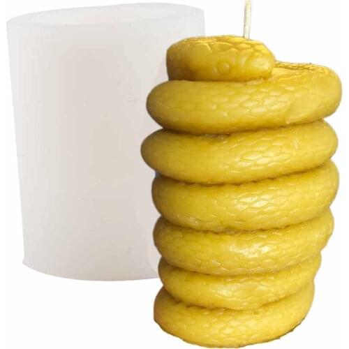3D Creative Snake Winding Candlestick Shaped Silicone Mold Handmade Plaster Making Mould Home Crafts Decoration Mold