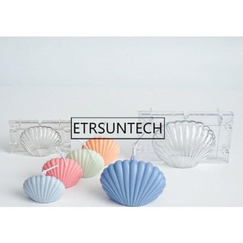 50pcs 3D Sea Shell Shape Plastic Mold Candle DIY Mold Small Shell Mould For Cake Pastry Baking Decorating Tools