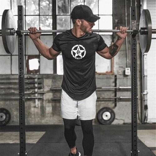 Brand Gym Clothing Fashion O-neck T Shirt Men Mesh Breathable Mens Fitness Short Sleeve t-shirt Tight Tshirt Casual Summer Top