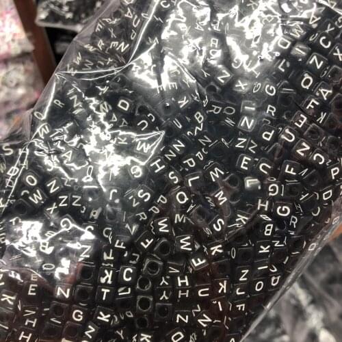6*6 mm bulk mixed letter cube alphabet beads for necklaces making 500 grams per bag