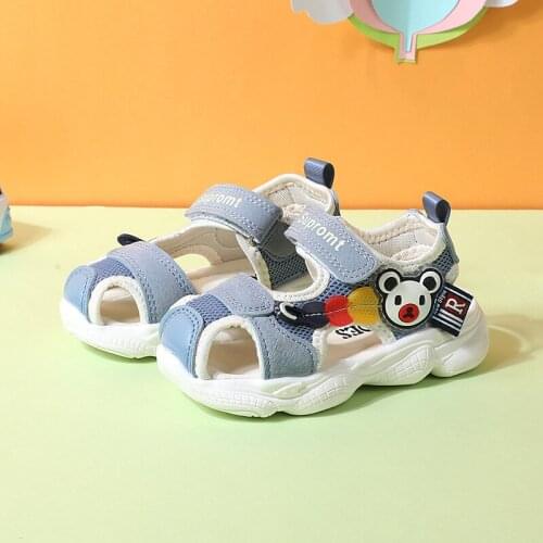 CAPSELLA KIDS Summer Shoes for Boys Baby Girls Cloth Soft Bottom Cute Bear Beach Sandals Boys Closed Toe Sandals Sport Shoes