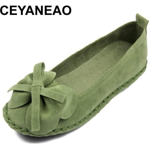 CEYANEAO9 Colors Luxury Bow Leopard Print Womens Pumps Casual Thin Shoe High Quality Brand Elegant Clothing For Women Flat Shoe