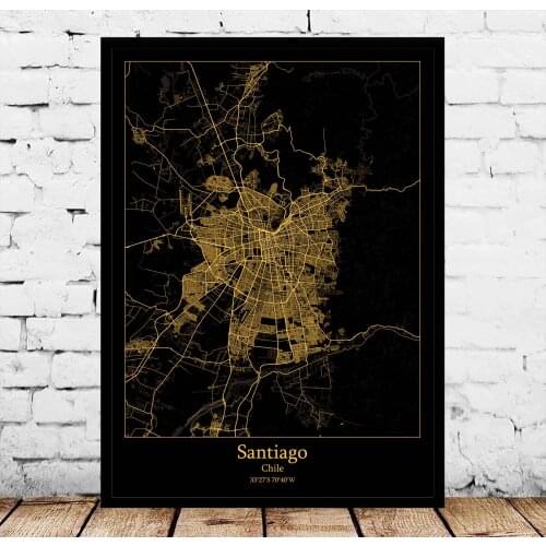 Santiago Chile Map Poster