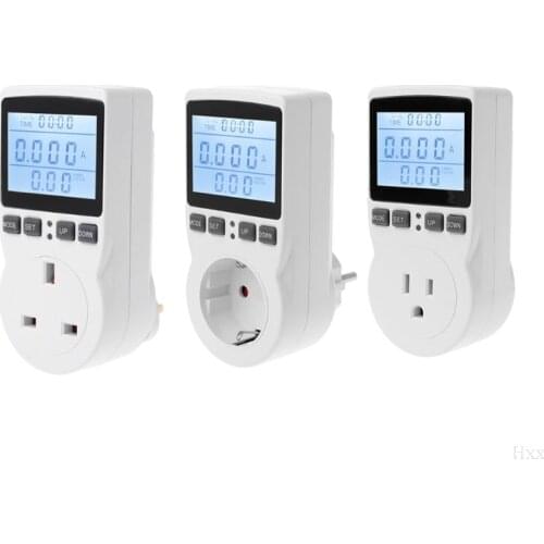 Digital Power Meter Socket EU/US/UK Plug Energy Meter Current Voltage Watt Electricity Cost Measuring Monitor Power Analyzer
