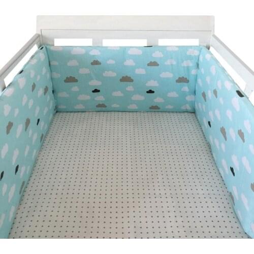 Nordic Stars Design Baby Bed Thicken Bumpers One-piece Crib Around Cushion Cot Protector Pillows Newborns Room Decor 180cm X30cm