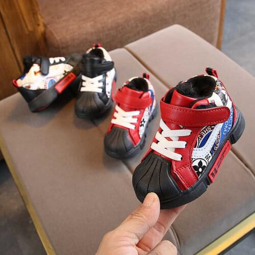 Children winter thick cotton shoes new soft-soled non-slip baby cotton shoes boys and girls waterproof and warm cotton shoes