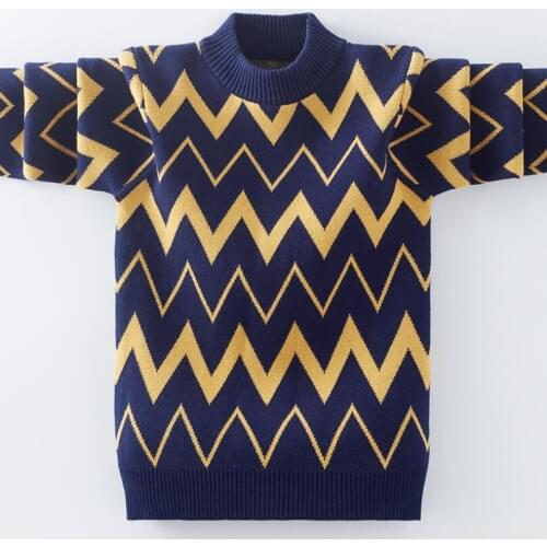 Children sweaters 3-17T kids pure cotton sweater baby boys warm pullovers teenage velvet bottoming shirt thicken kintted tops