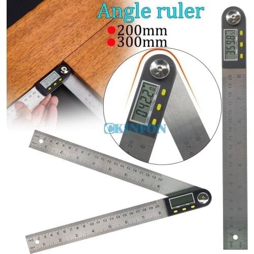 DHL 20pcs 200 300 Mm Stainless Steel Digital Angle Ruler Finder Meter Protractor Inclinometer Goniometer Angle Gauge Angle Ruler