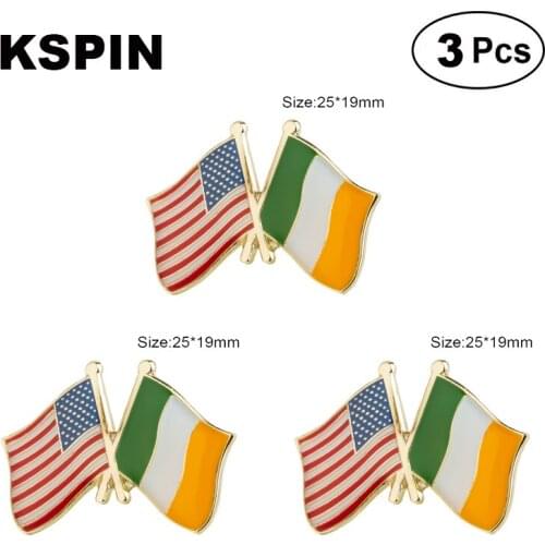 U.S.A Ireland Frendship Lapel Pin Brooches Pins Flag badge Brooch Badges