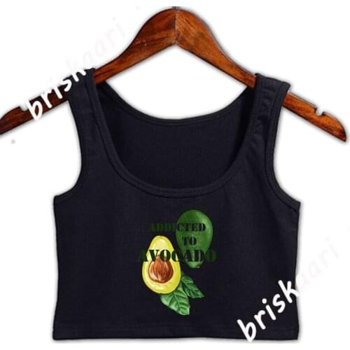 Addict To Avocado Crop Top Women Fitness Spring Tank Top Plus Size 5xl Funny Casual Slim Custom Slim Vest