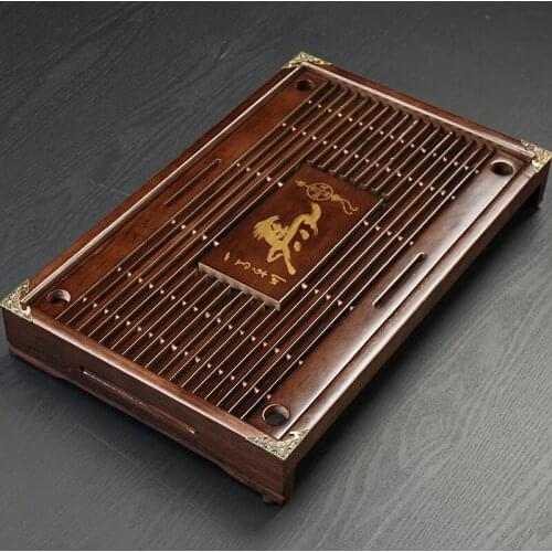 [GRANDNESS] Household Chinese Kung Fu Tea Tray Solid Wood Tea Tray Table Tea 43*28*6cm Kungfu Gongfu tea set