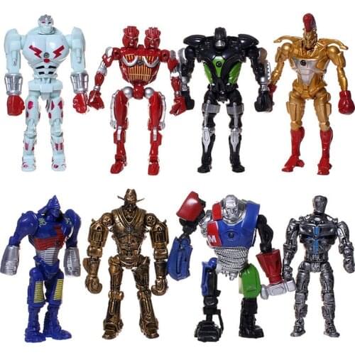 8pcs Real Steel Toys Atom Movie Zeus Twin Cities Midas Robot Action Figure 13cm Gift Doll Model Anime Non-JAKKS Robot