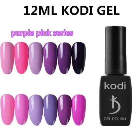 Kodi 12ml Purple Pink Colors UV Nail Polish Pure Colorful High-Quality Need Base & Top Coat Nail Gel Polish