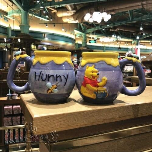 Disney Winnie the Pooh honey jar cartoon cute mug ceramic mug drinking cup coffee mug