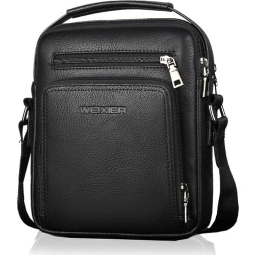 Best Cheap Men Sling Bag Mens Shoulder Bags Messenger Bag Portable PU Leather Handbag Capacity Men Messenger Bags Tote Bag
