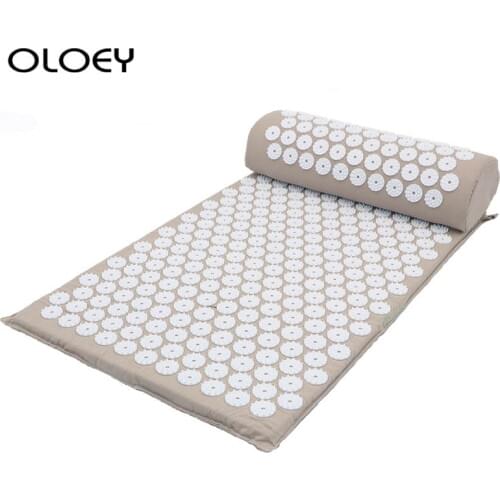Acupressure Massager Mat Set Back Body Foot Cushion Massage Pad Relieve Stress Pain Shakti Acupuntura Yoga Spike Mat with Pillow
