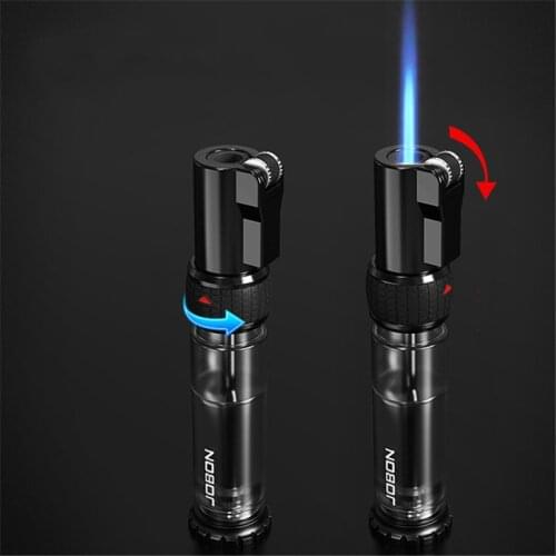 JOBON Lighter Metal Transparent Gas Cylinder Blue Flame Turbine Butane Gas Turbine Lighter Cigarette Accessories Gadget