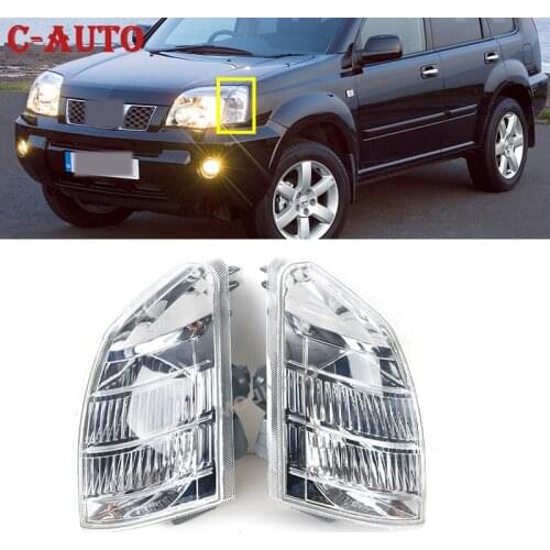 Car Front Indicator Fog Light Housing Clear Lens Car Lower Corner light Bumper For Nissan X-Trail T30 2001-2007 Without bulbs