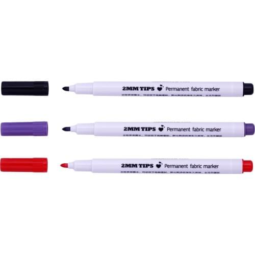 3Pcs 2mm Permanent Fabric Paint Marker T-Shirt Pens For Clothes Shoes DIY Graffiti Design for Artist