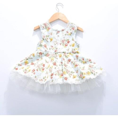 Girls Floral Princess Dress 2020 New Summer Baby Girl Sleeveless Dresses Children Cotton Voile Clothes Kids Lace Flower Clothing